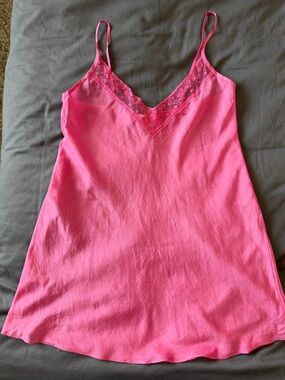 Title: SALUA Pink Lace Trim Cotton-Silk Camisole Top - Size XS